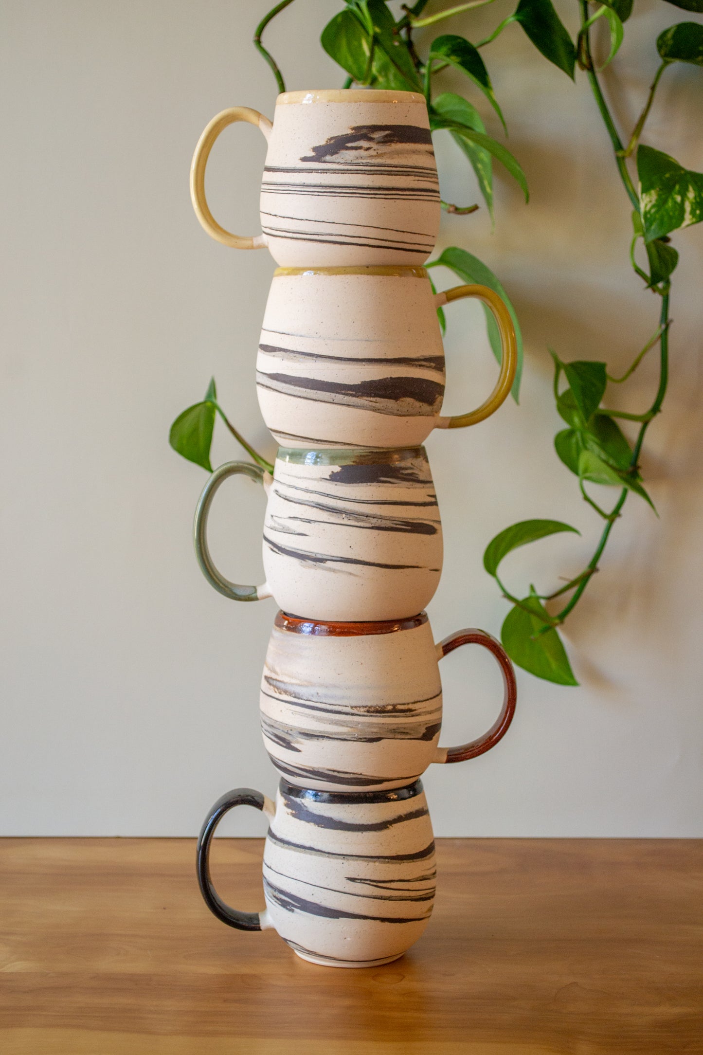 DISCOUNTED 25% off: Marbled Stoneware Mug | Approx. 16 oz. | Zebra Collection