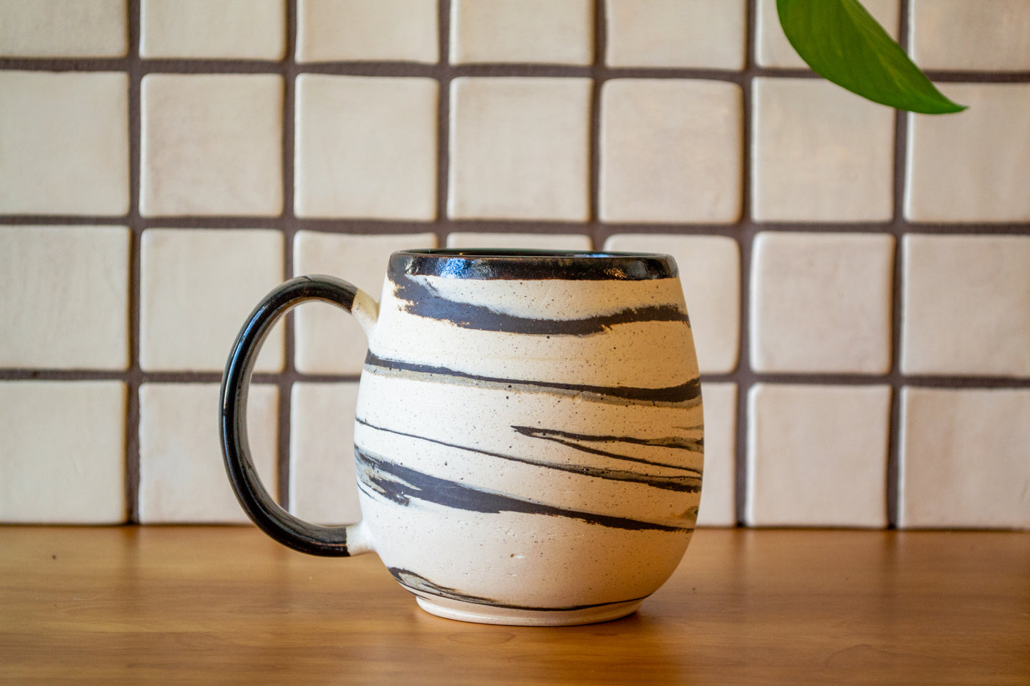 DISCOUNTED 25% off: Marbled Stoneware Mug | Approx. 16 oz. | Zebra Collection