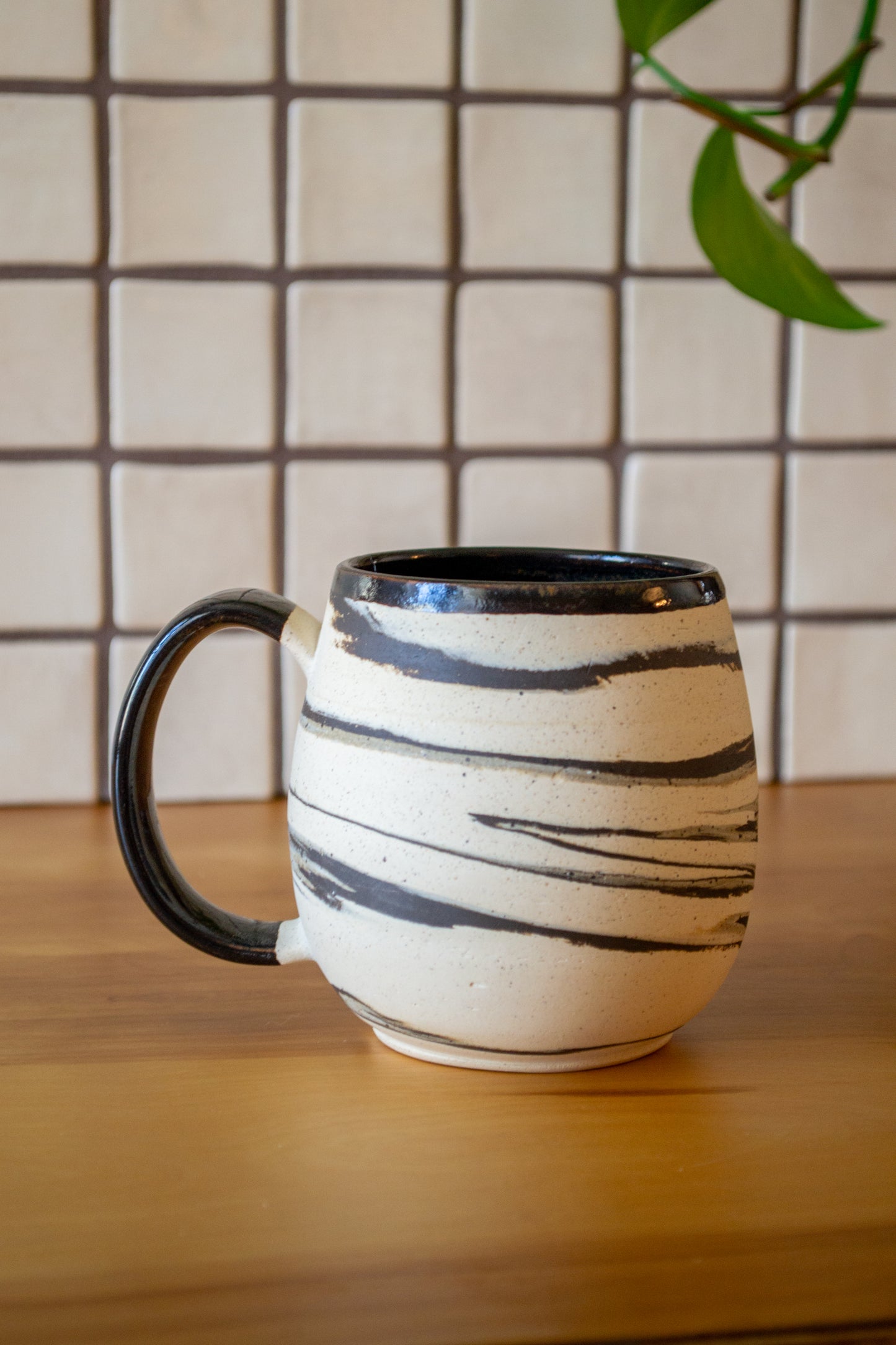 DISCOUNTED 25% off: Marbled Stoneware Mug | Approx. 16 oz. | Zebra Collection
