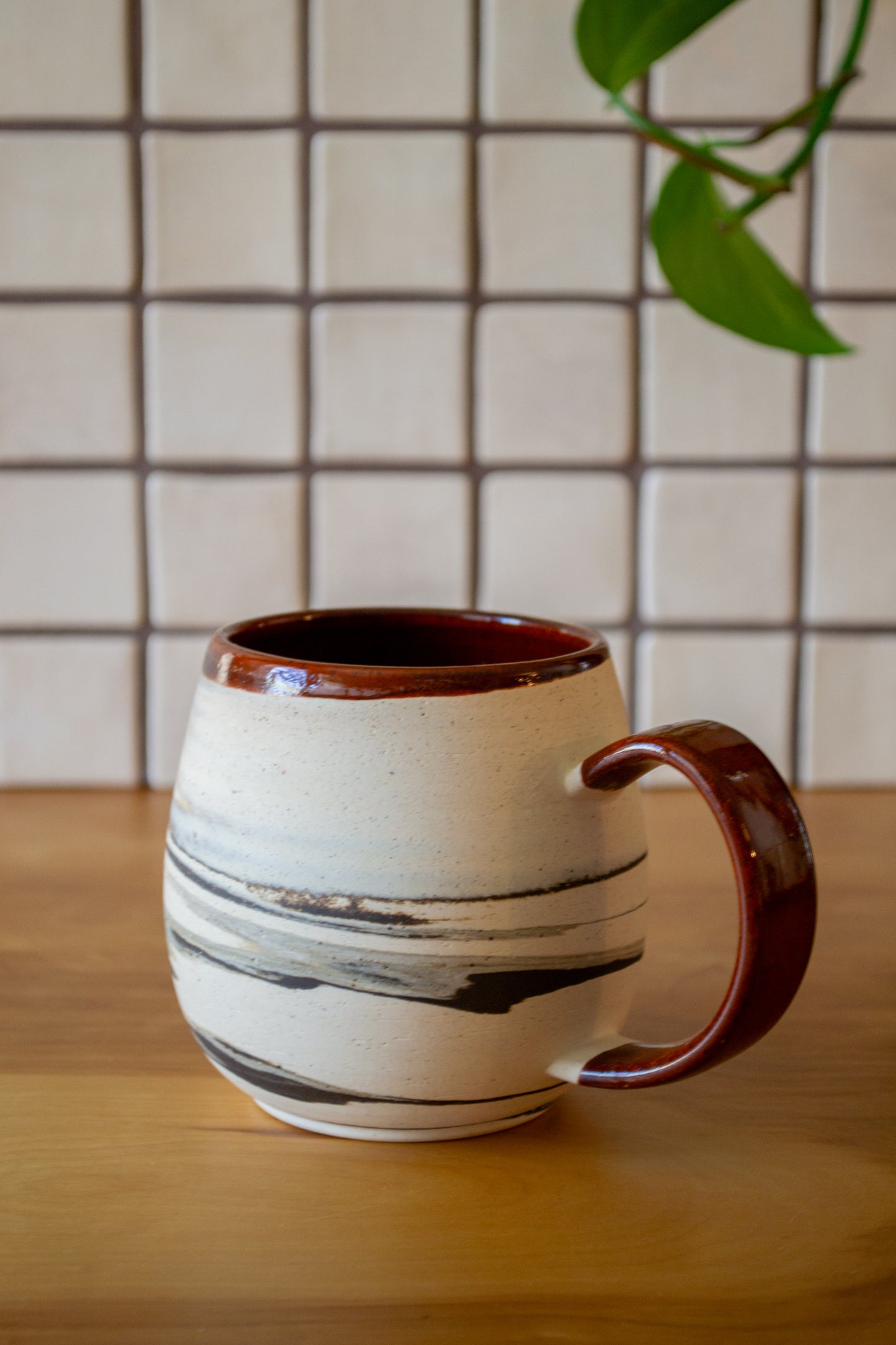 DISCOUNTED 25% off: Marbled Stoneware Mug | Approx. 16 oz. | Zebra Collection