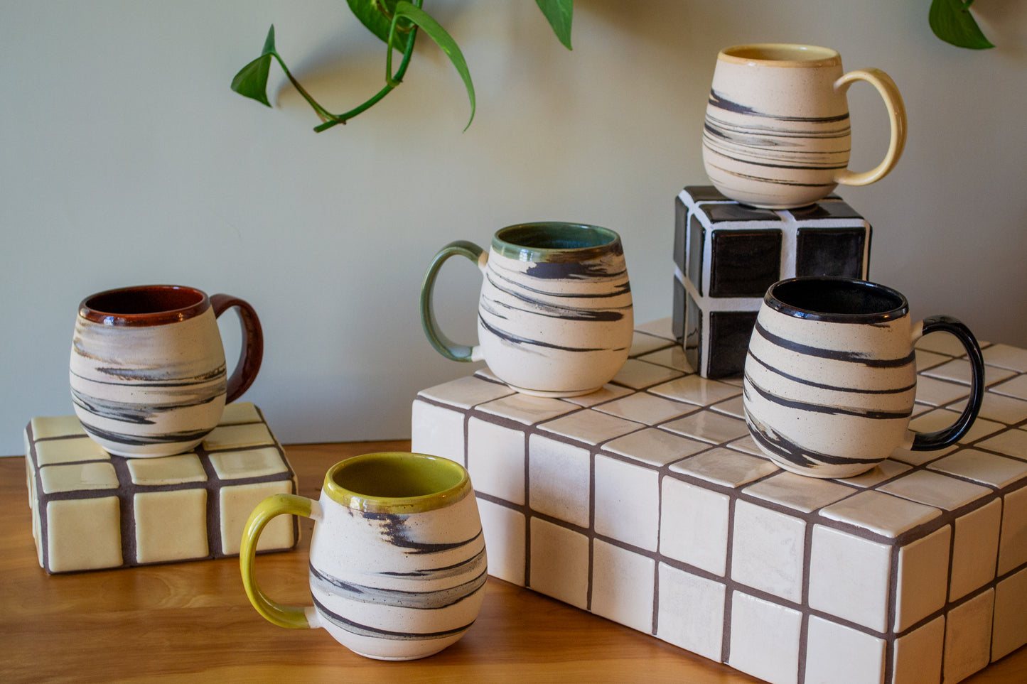 DISCOUNTED 25% off: Marbled Stoneware Mug | Approx. 16 oz. | Zebra Collection