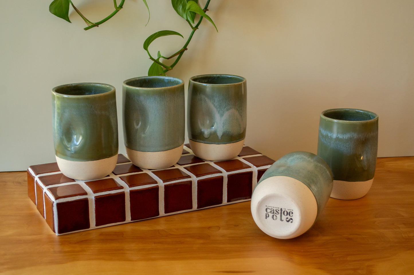 Stoneware "Thumbler" | 18-20 oz. | Smokey Mountain Mist | Cup with Thumb Indent