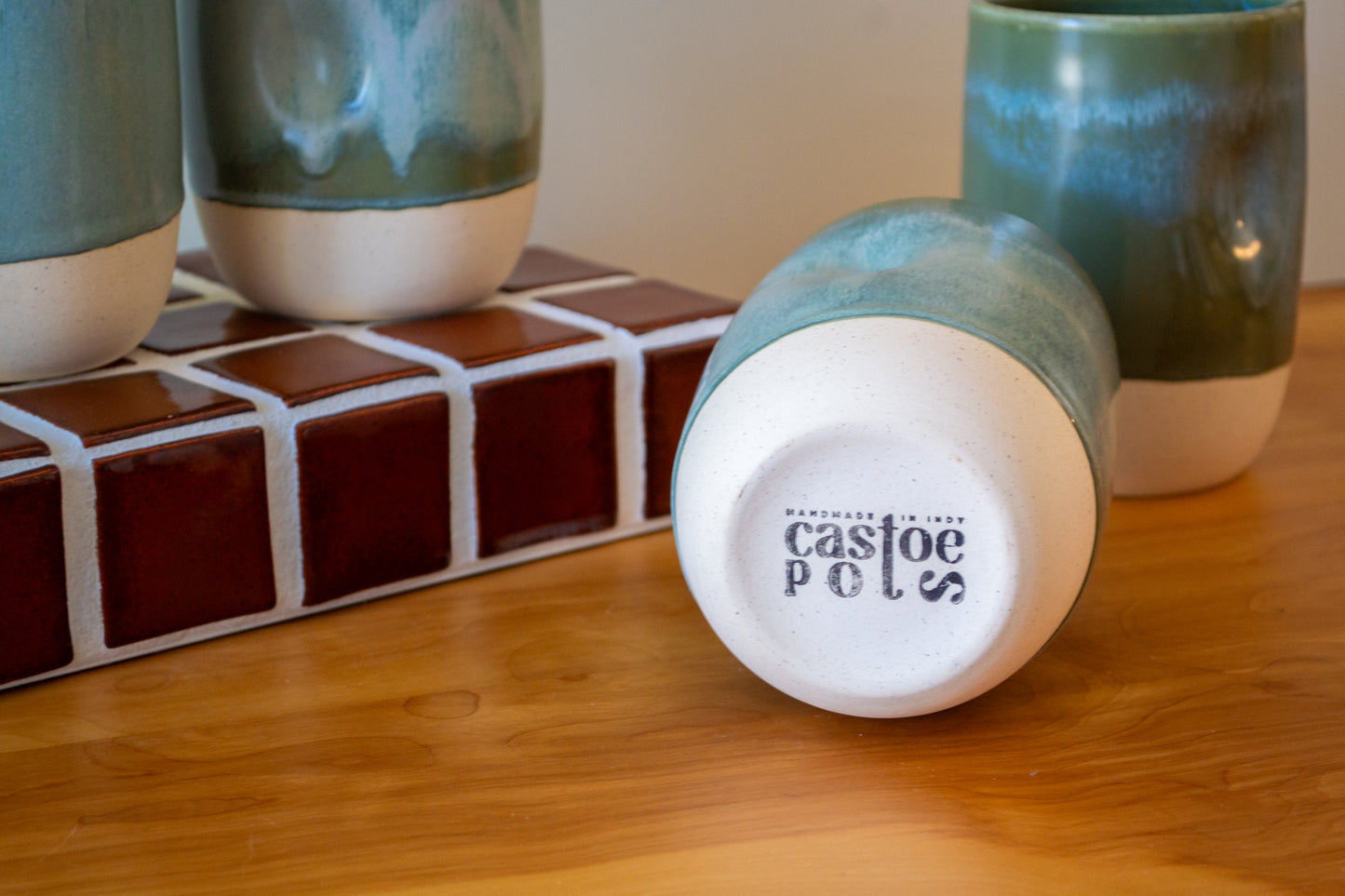 Stoneware "Thumbler" | 18-20 oz. | Smokey Mountain Mist | Cup with Thumb Indent