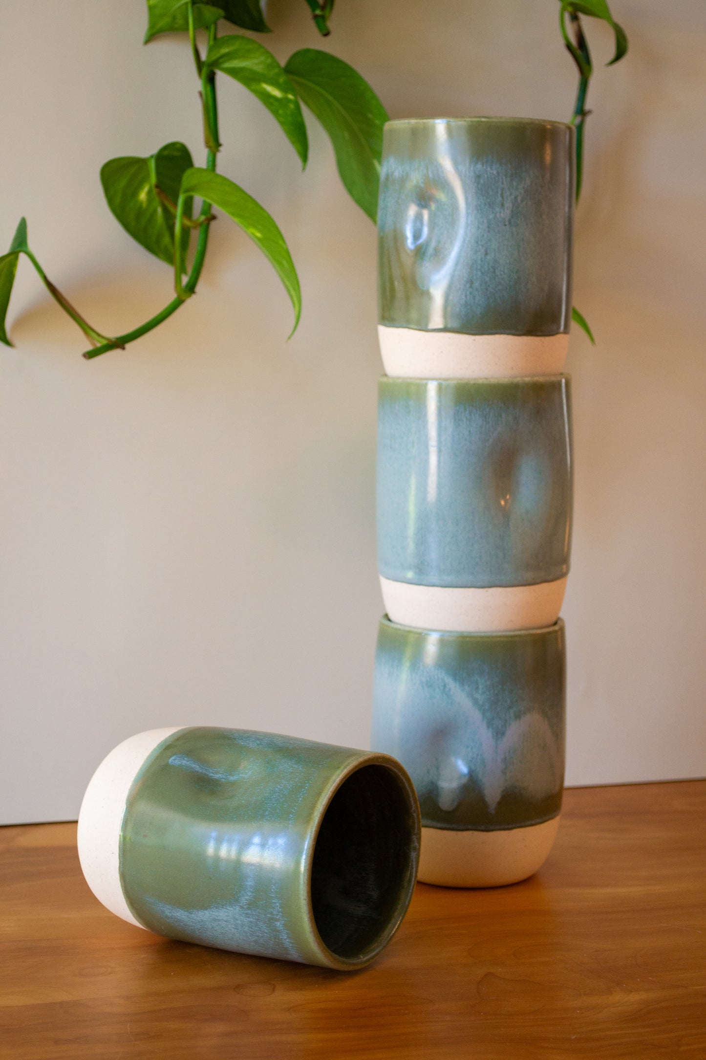 Stoneware "Thumbler" | 18-20 oz. | Smokey Mountain Mist | Cup with Thumb Indent