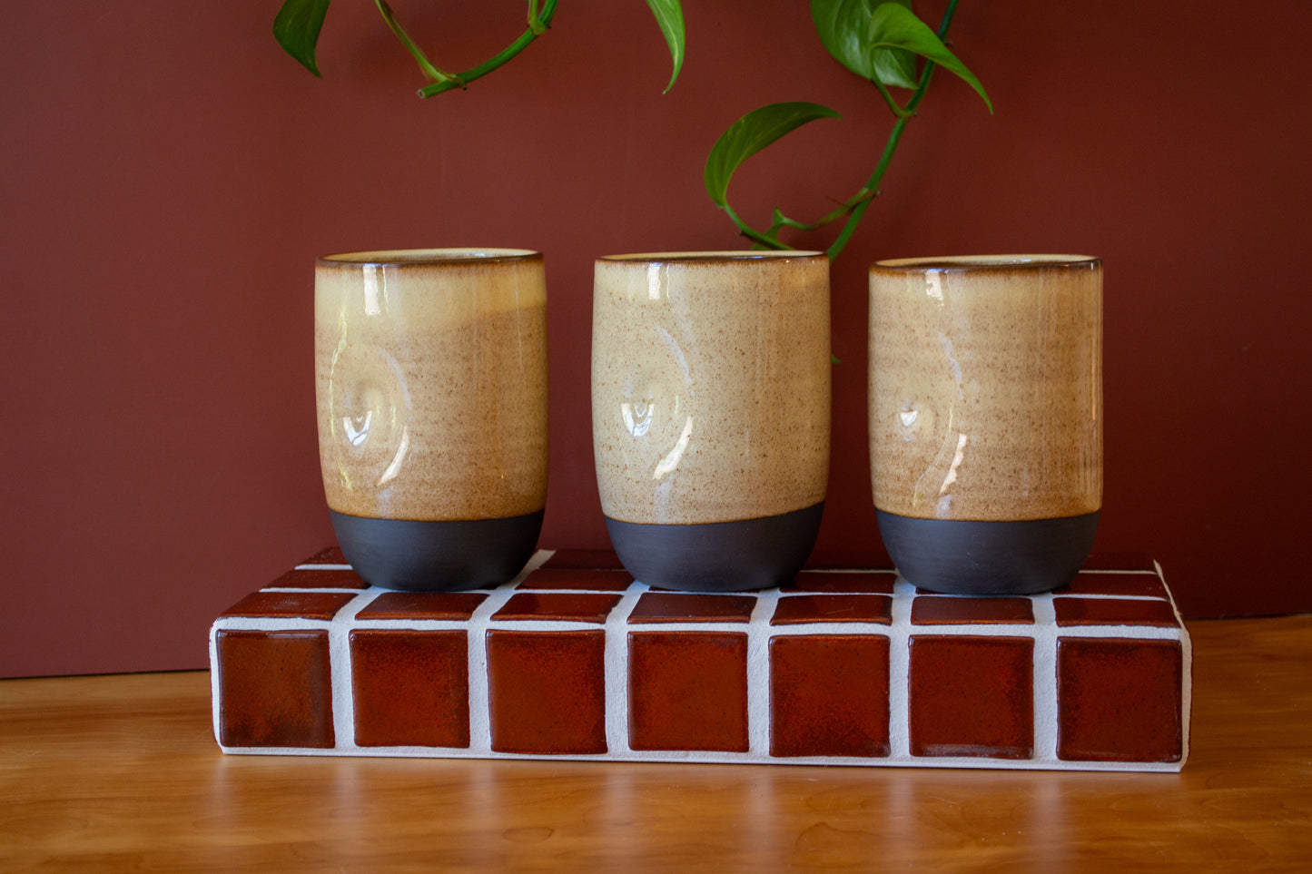 Stoneware "Thumbler" | 18-20 oz. | Butter Yellow | Cup with Thumb Indent