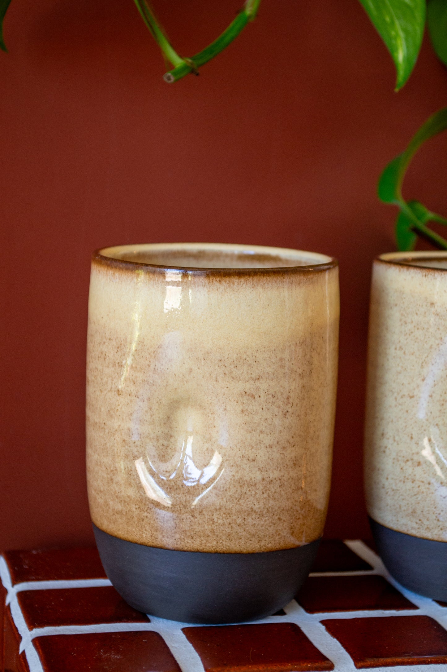 Stoneware "Thumbler" | 18-20 oz. | Butter Yellow | Cup with Thumb Indent