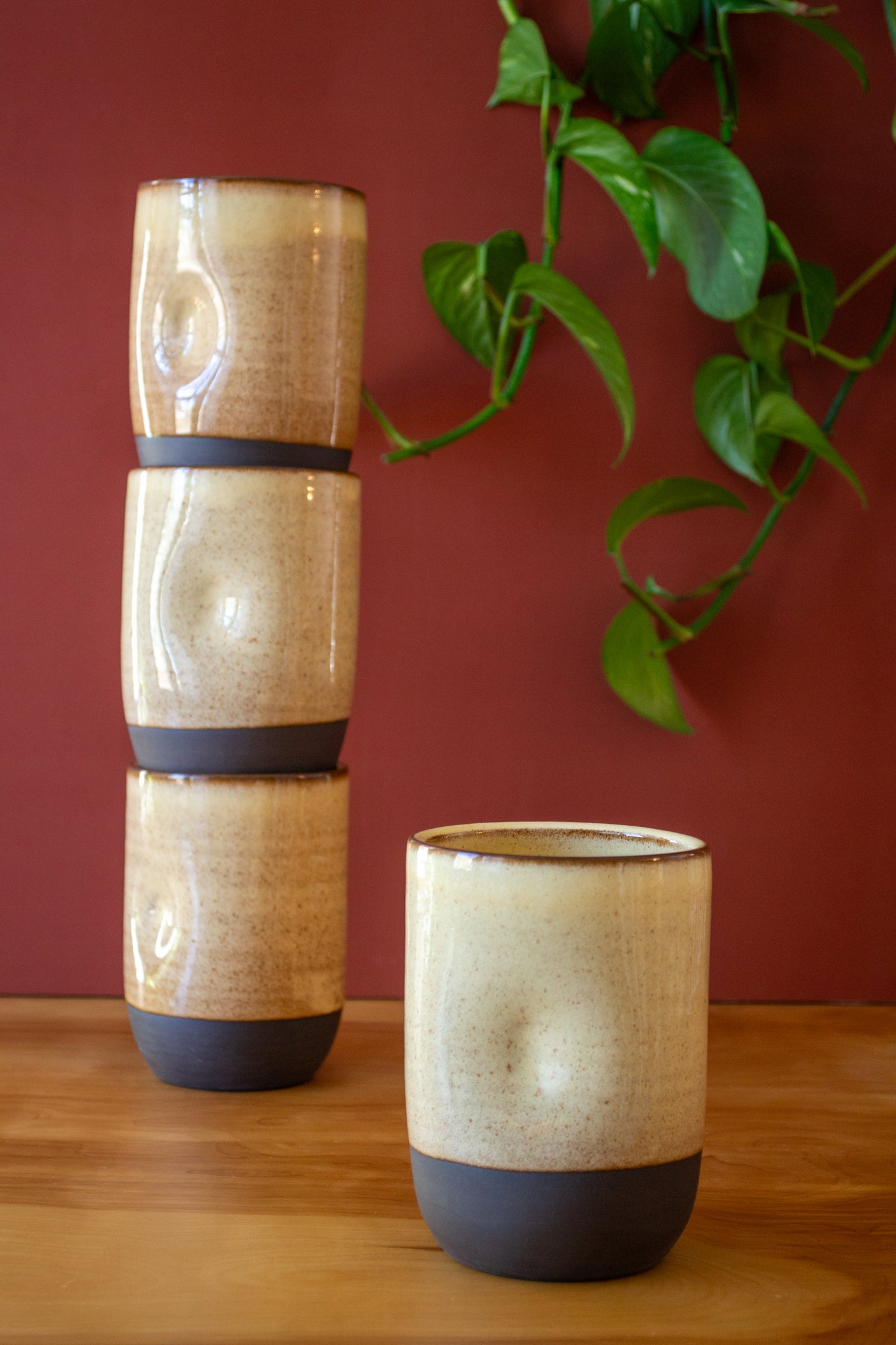 Stoneware "Thumbler" | 18-20 oz. | Butter Yellow | Cup with Thumb Indent