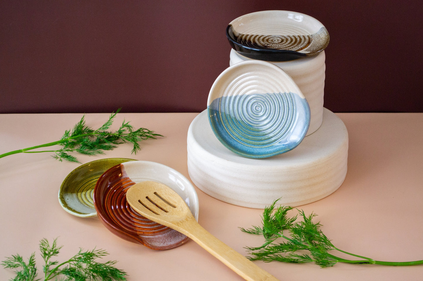 Ceramic Two-Toned Spoon Rest