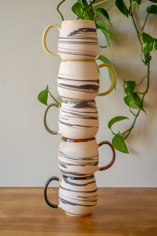 DISCOUNTED 25% off: Marbled Stoneware Mug | Approx. 16 oz. | Zebra Collection
