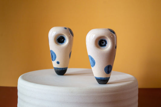 Wheel-Thrown Ceramic Pipes in Blue Moon